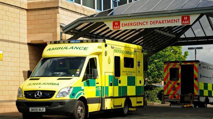 Ambulance parked outside Lancaster Royal Infimary