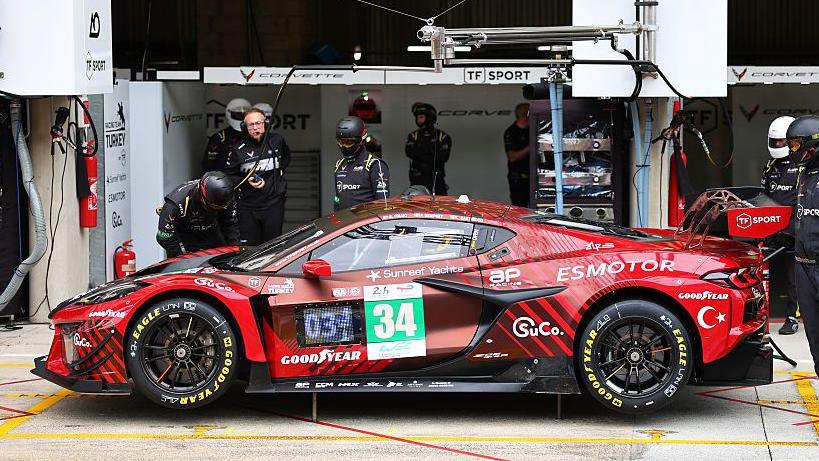 TF Sport in the pits at the 2026 Le Mans 24 Hours
