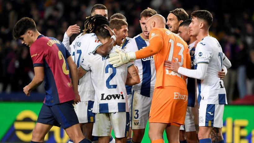 Leganes players celebrate