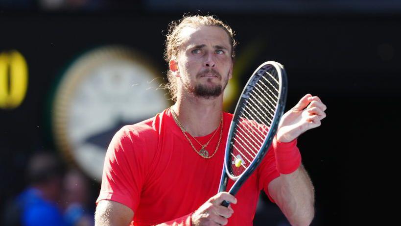 Alexander Zverev celebrates beating Tommy Paul at the Australian Open