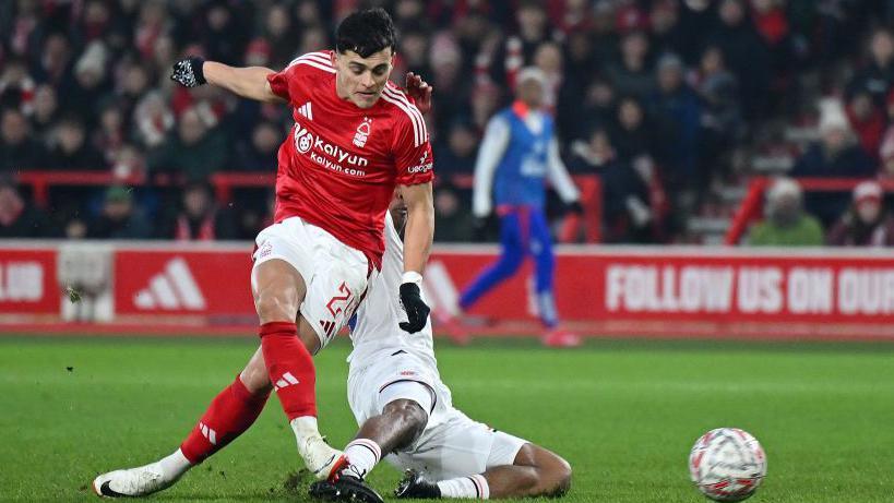 Ramon Sosa scores for Nottingham Forest in the FA Cup third round against Luton Town