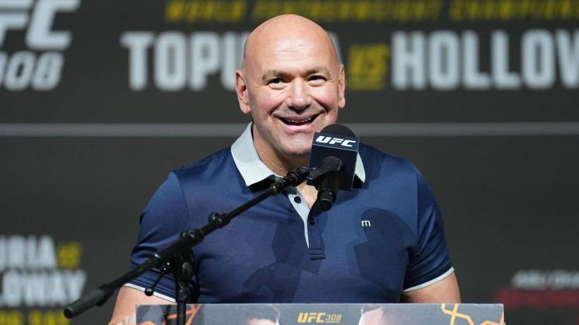 Dana White at the UFC 308 news conference in Abu Dhabi