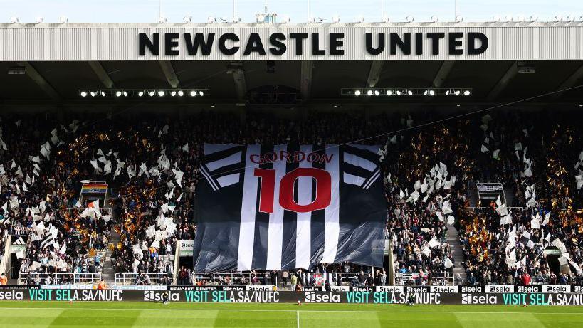 Anthony Gordon banner at St James' Park