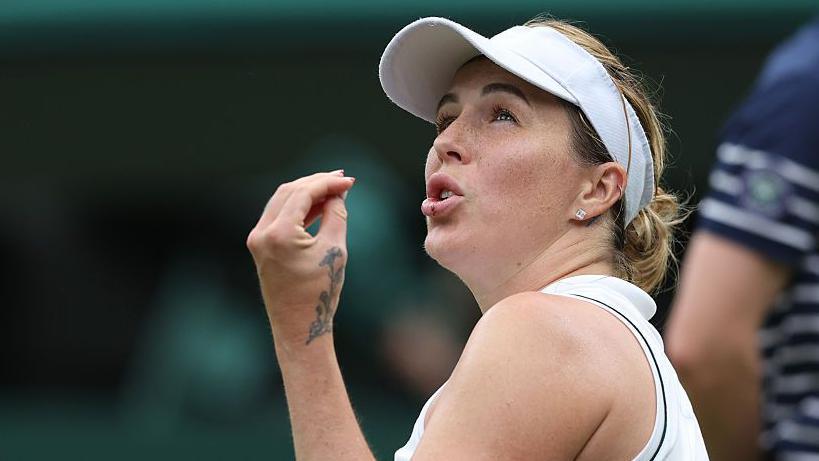 Anastasia Pavlyuchenkova shows her frustration at Wimbledon