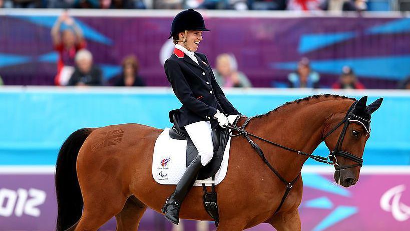 Para-dressage rider Sophie Christiansen in action at London 2012