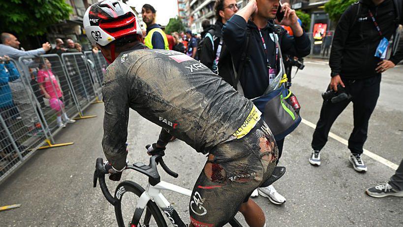 Several riders suffered cuts and ripped Lycra, including another of Yates' team-mates, Jhonatan Narvaez 