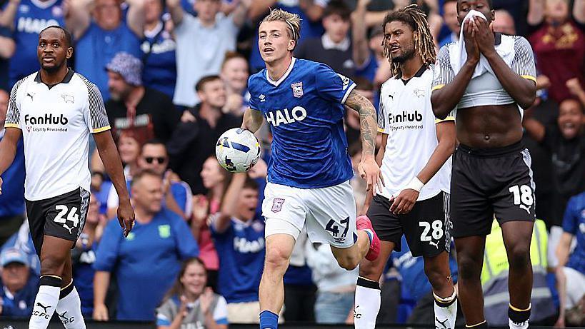 Jack Clarke scored from the penalty spot to make it 2-2 against Derby 