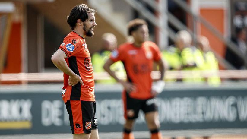 George Cox playing for Dutch side FC Voldendam