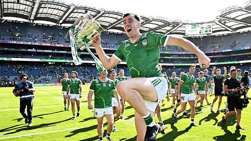 Diarmaid Byrnes with the Liam MacCarthy Cup