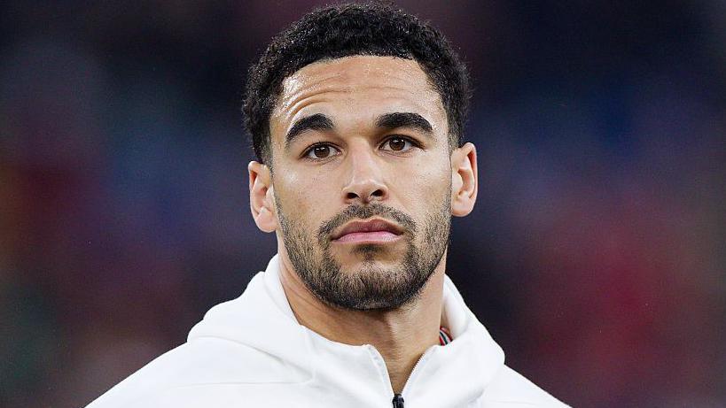 Ben Cabango before a Wales game last season