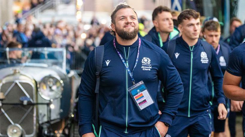 Pierre Schoeman smiles on his way into Murrayfield