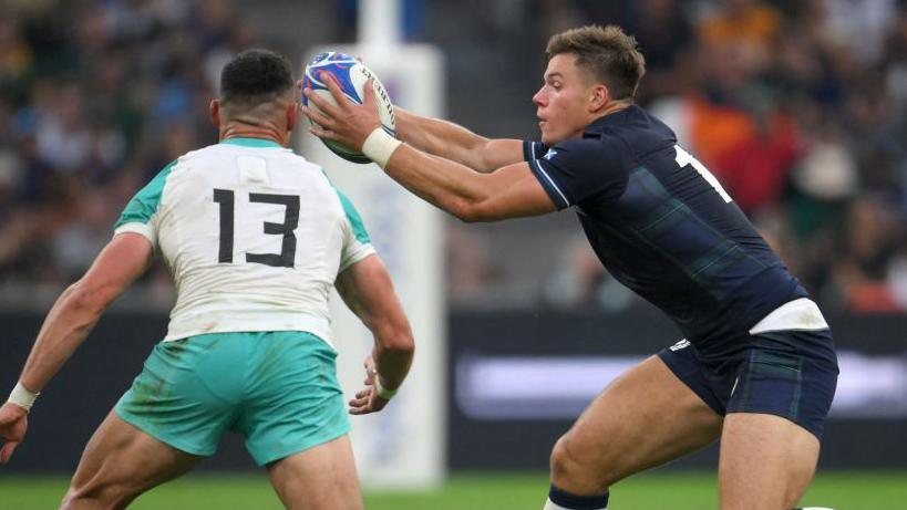 Huw Jones in action against South Africa at last year's World Cup