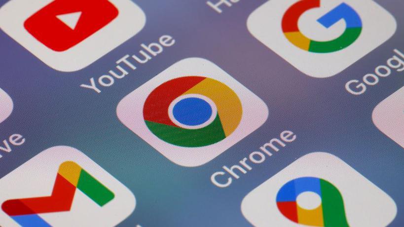 A close up of an iPhone screen showing apps - Chrome, GMail, YouTube, and Google Maps.