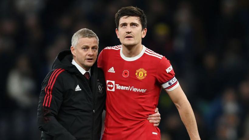 Ole Gunnar Solskjaer and Manchester United defender Harry Maguire