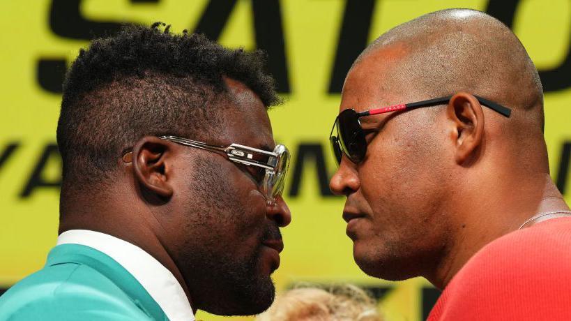 Francis Ngannou faces off with Renan Ferreira