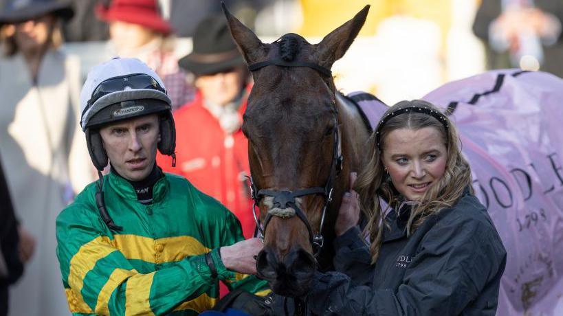 Cheltenham Gold Cup winner winner Inothewayurthinkin with jockey Mark Walsh
