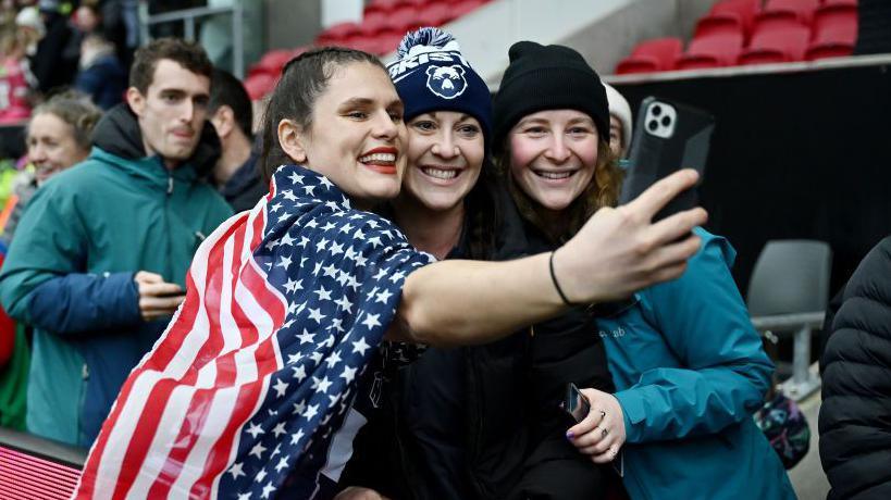 Ilona Maher with Bristol fans