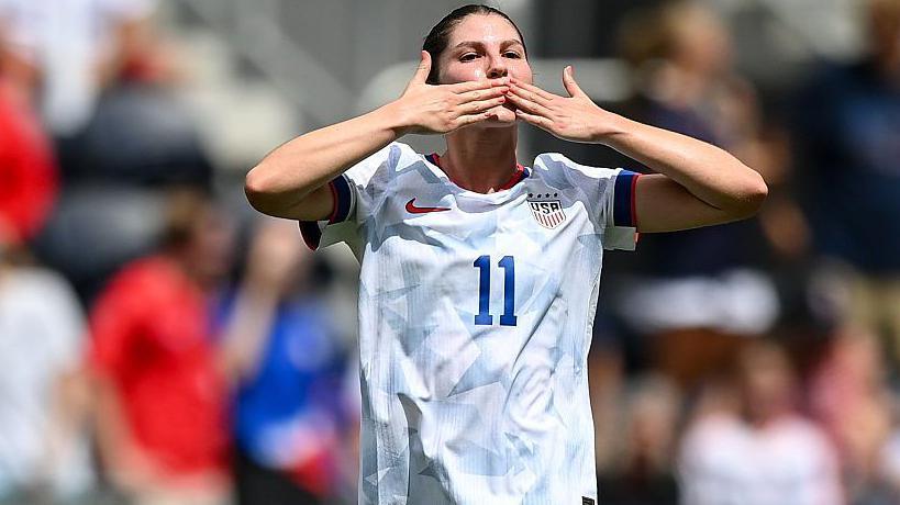 Isabel Rodriguez celebrates scoring
