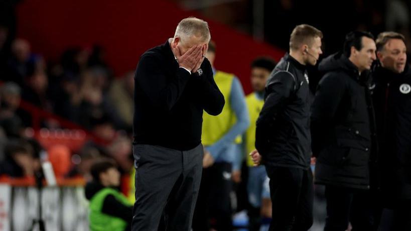 Chris Wilder reacts on the sidelines