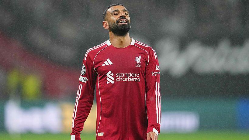 Mohamed Salah looks frustrated for Liverpool