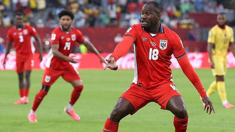 Panama forward Cecilio Waterman gesticulates during the World Cup group game against Ghana