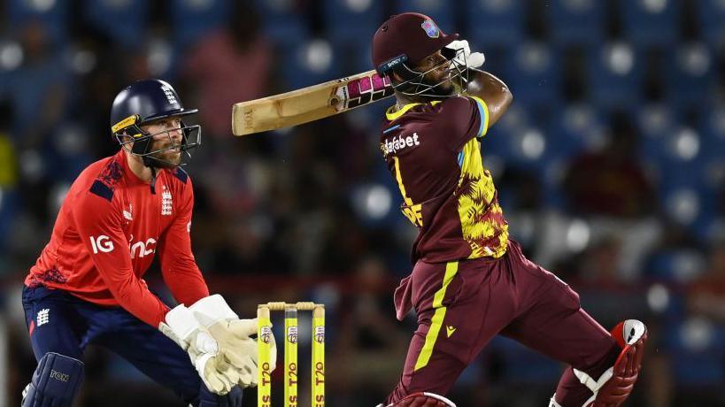 West Indies batter Shai Hope in action