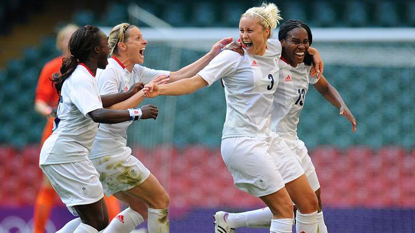 Steph Houghton celebrates a goal for Team GB