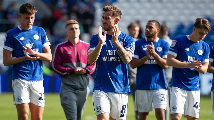 Cardiff City players after relegation