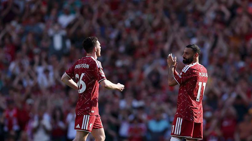 Andy Robertson and Mohamed Salah