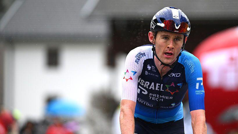 Derek Gee competes at the 2025 Tour of the Alps