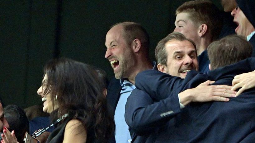 Prince William celebrating