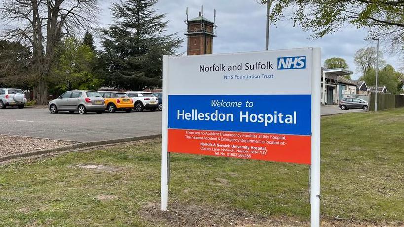 Hellesdon Hospital sign