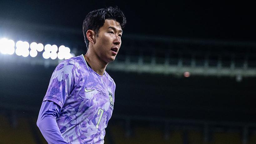 Son Heung-min in a purple South Korea kit