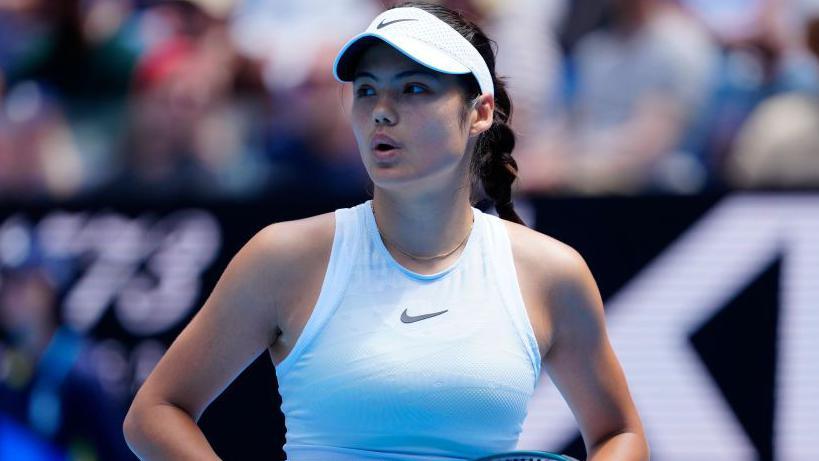 Emma Raducanu in action at the Australian Open