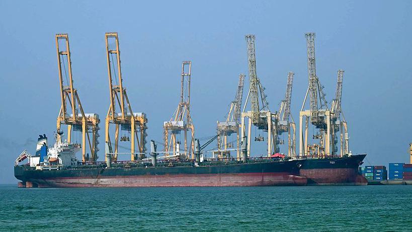 File photo showing two tankers at the Khor Fakkan container terminal in the United Arab Emirates (23 June 2025)