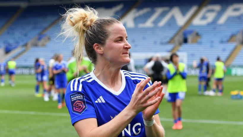 Leicester City Women defender Sophie Howard applauds