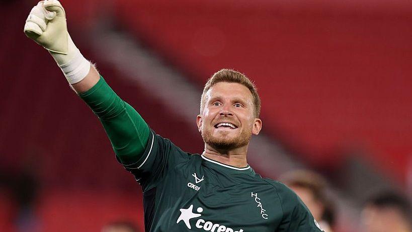 Hull keeper Dillon Phillips celebrates as Hull City beat Stoke City