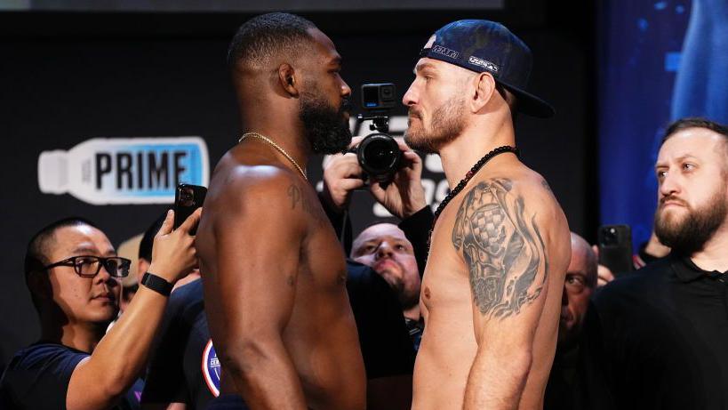 Jon Jones and Stipe Miocic weigh in at UFC 309