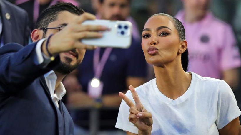 Kim Kardashian attending an Inter Miami game