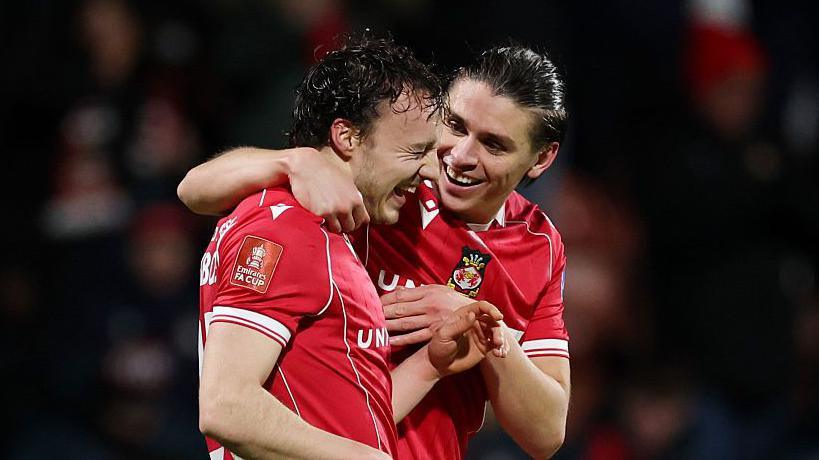 Wrexham midfielders Ollie Rathbone (left) and George Dobson (right)