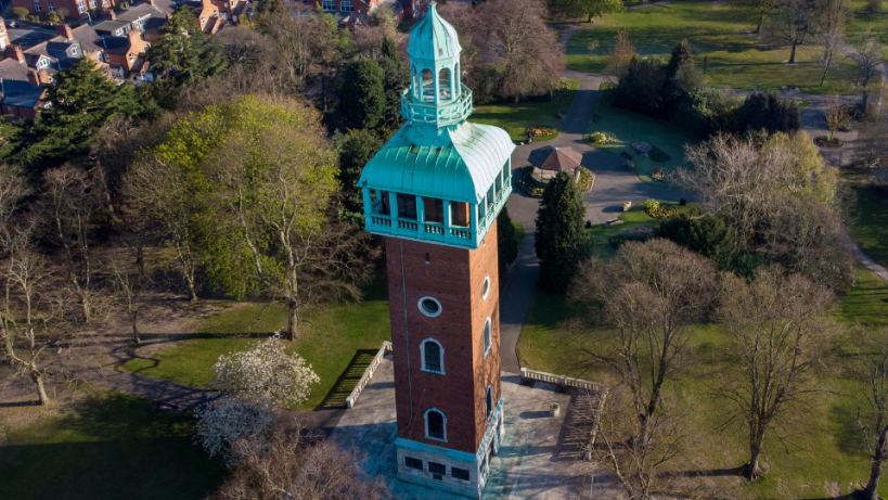 Carillon Tower, in Queen's Park, in Loughborough