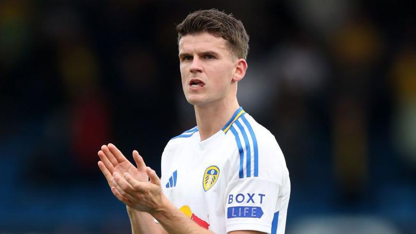 Leeds United's Sam Byram clapping the fans