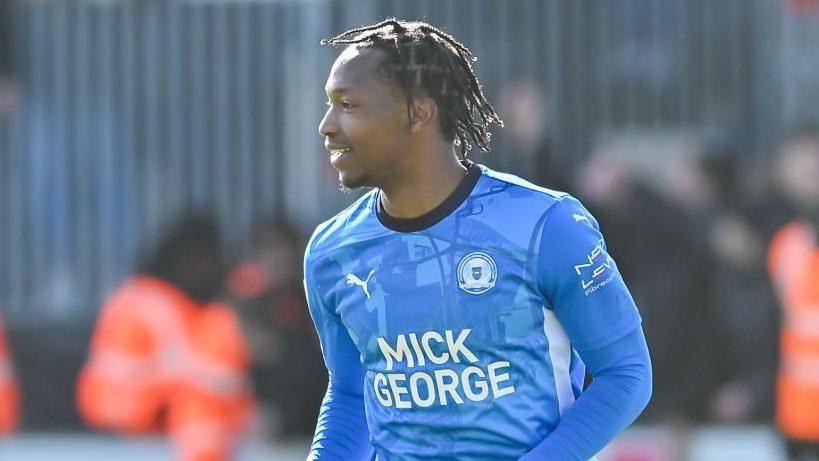 New Stockport County defender Tayo Edun, pictured playing for Peterborough United