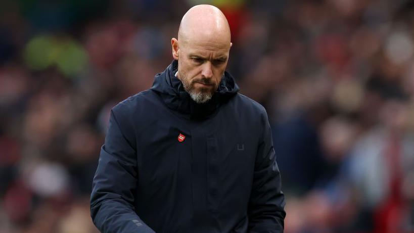 Manchester United manager Erik ten Hag is under huge pressure after the home defeat by Spurs