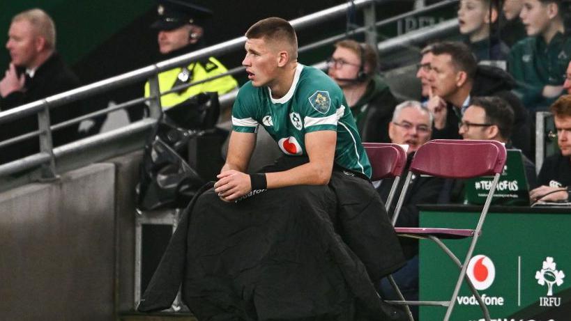 Ireland's Sam Prendergast in the sin bin