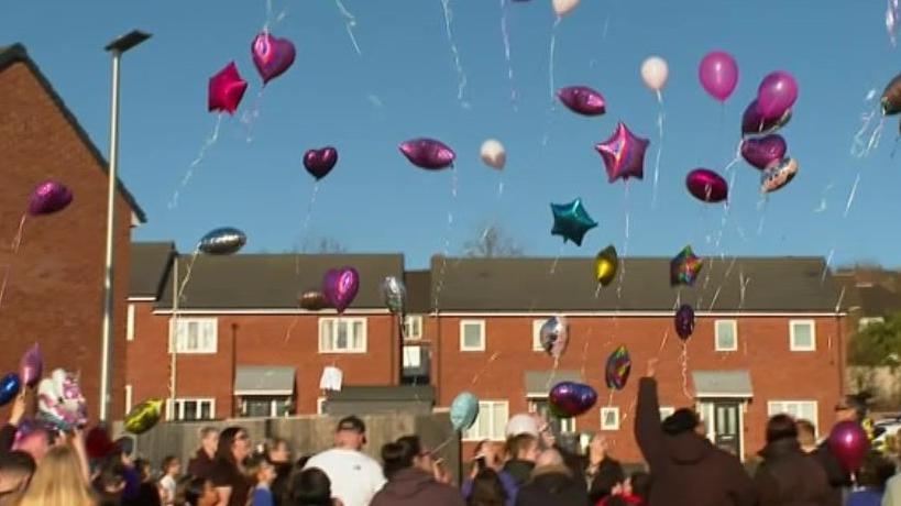 A balloon release held near the home of Shay Kang