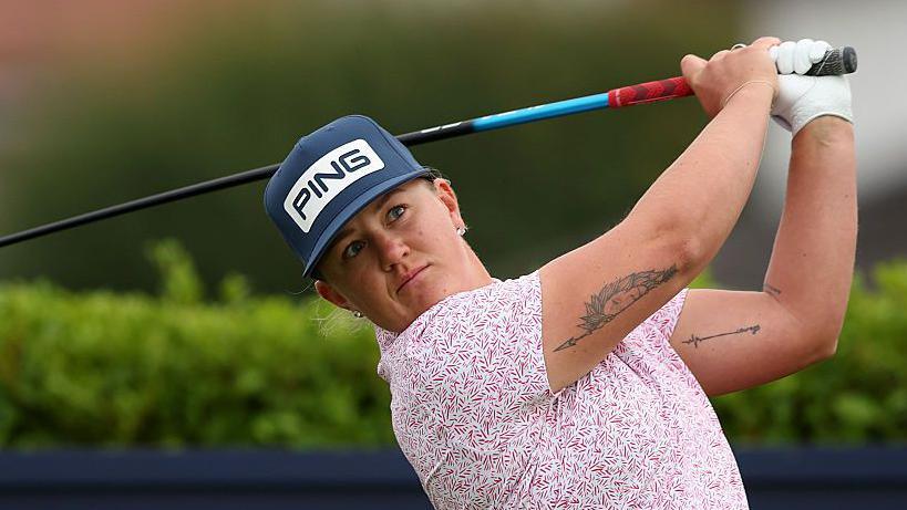 Chloe Williams plays a shot during final qualifying for the AIG Women's Open 
