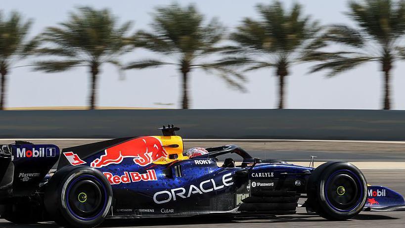 Max Verstappen during testing in Bahrain