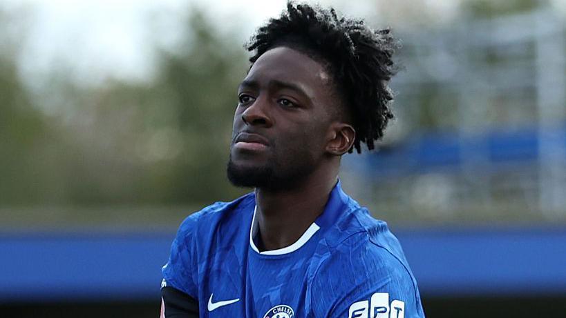 Axel Disasi looks on during under-21 match with Chelsea