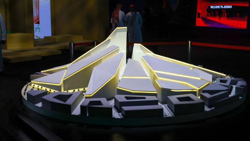 A model of the proposed Roshn Stadium in Riyadh